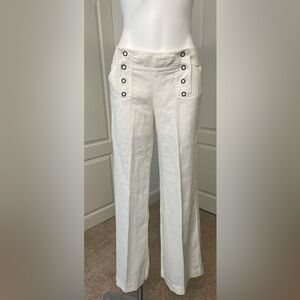 LONDONJEAN Chino Off White Sailor Linen Trousers